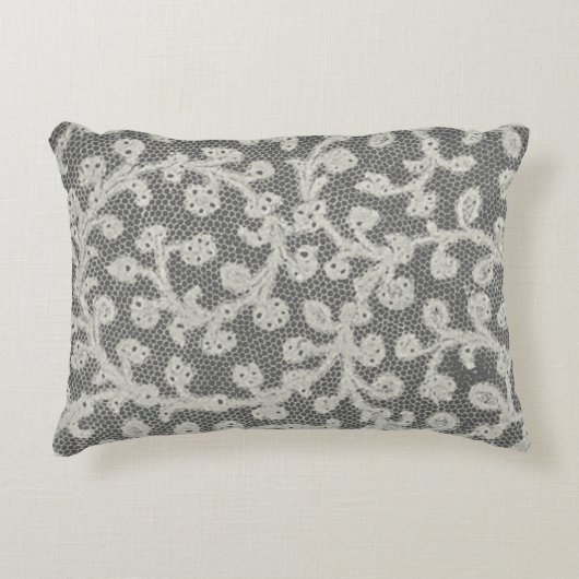 Bruiloft Antiek Kant Linnen Wit Classic  Accent Kussen (Voorkant)