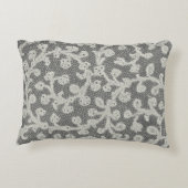 Bruiloft Antiek Kant Linnen Wit Classic  Accent Kussen (Achterkant)