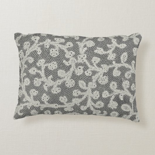 Bruiloft Antiek Kant Linnen Wit Classic Accent Kussen (Achterkant)