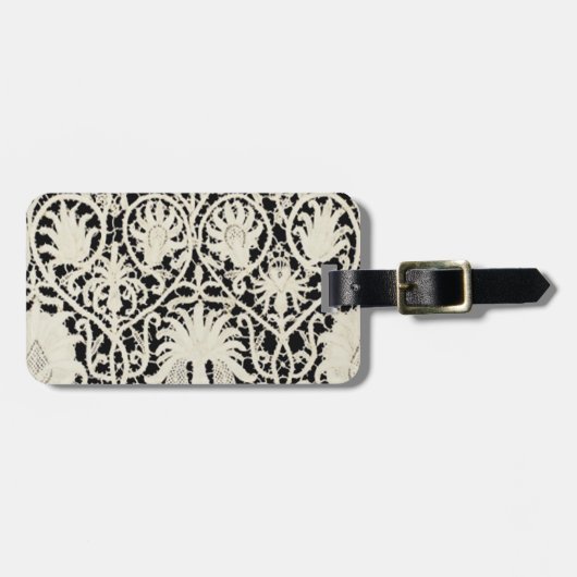 Bruiloft Antiek Kant Linnen Wit Classic Bagagelabel (Voorkant horizontaal)
