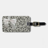 Bruiloft Antiek Kant Linnen Wit Classic  Bagagelabel (Voorkant horizontaal)