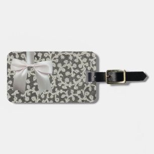 Bruiloft Antiek Kant Linnen Wit Classic  Bagagelabel