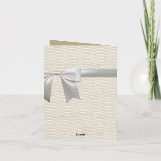 Bruiloft Antiek Kant Linnen Wit Classic Bedankkaart (Achterkant)