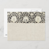 Bruiloft Antiek Kant Linnen Wit Classic  Briefkaart (Voorkant / Achterkant)