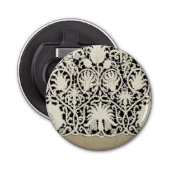 Bruiloft Antiek Kant Linnen Wit Classic  Button Flesopener (Voorkant)