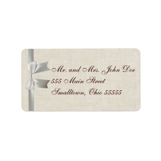 Bruiloft Antiek Kant Linnen Wit Classic  Etiket (Voorkant)