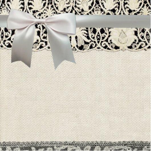 Bruiloft Antiek Kant Linnen Wit Classic  Fotobeeldje Magneet (Voorkant)