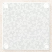 Bruiloft Antiek Kant Linnen Wit Classic  Glazen Onderzetter (Achterkant)