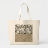 Bruiloft Antiek Kant Linnen Wit Classic  Grote Tote Bag (Voorkant)