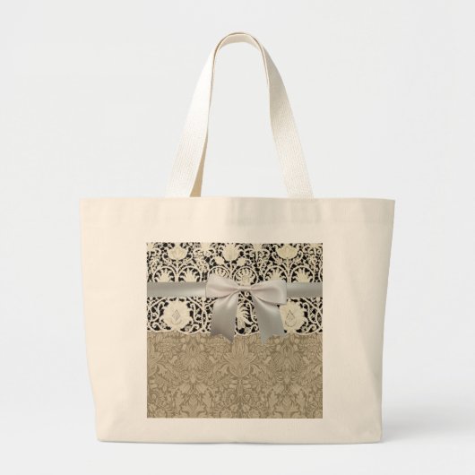 Bruiloft Antiek Kant Linnen Wit Classic  Grote Tote Bag (Voorkant)