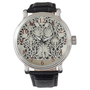 Bruiloft Antiek Kant Linnen Wit Classic  Horloge