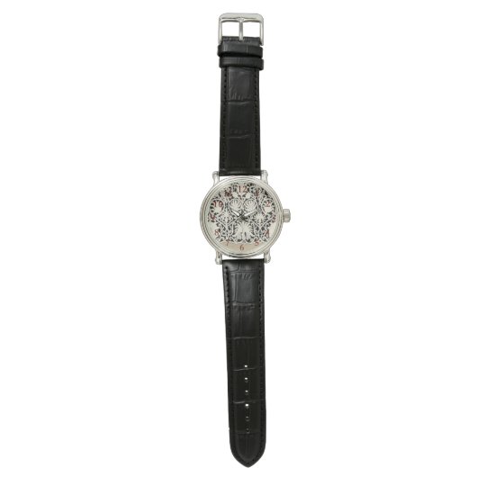 Bruiloft Antiek Kant Linnen Wit Classic Horloge (Vlak)