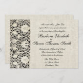 Bruiloft Antiek Kant Linnen Wit Classic Kaart (Voorkant / Achterkant)