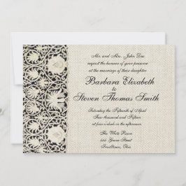 Bruiloft Antiek Kant Linnen Wit Classic Kaart
