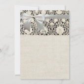 Bruiloft Antiek Kant Linnen Wit Classic  Kaart (Achterkant)