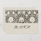 Bruiloft Antiek Kant Linnen Wit Classic  Kaart (Voorkant / Achterkant)