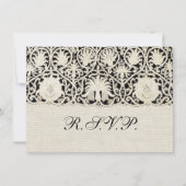 Bruiloft Antiek Kant Linnen Wit Classic Kaart (Voorkant)