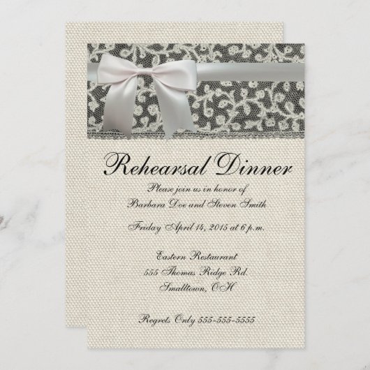 Bruiloft Antiek Kant Linnen Wit Classic Kaart (Voorkant / Achterkant)