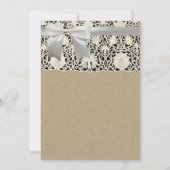 Bruiloft Antiek Kant Linnen Wit Classic  Kaart (Achterkant)