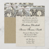 Bruiloft Antiek Kant Linnen Wit Classic  Kaart (Voorkant / Achterkant)