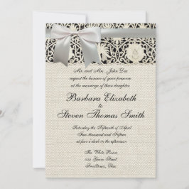 Bruiloft Antiek Kant Linnen Wit Classic Kaart