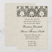 Bruiloft Antiek Kant Linnen Wit Classic Kaart (Voorkant / Achterkant)