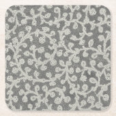 Bruiloft Antiek Kant Linnen Wit Classic  Kartonnen Onderzetters (Voorkant)