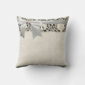 Bruiloft Antiek Kant Linnen Wit Classic Kussen (Achterkant)