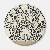 Bruiloft Antiek Kant Linnen Wit Classic  Magneet (Voorkant)