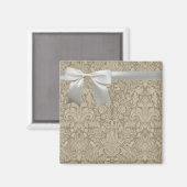 Bruiloft Antiek Kant Linnen Wit Classic  Magneet (Voorkant / Achterkant)