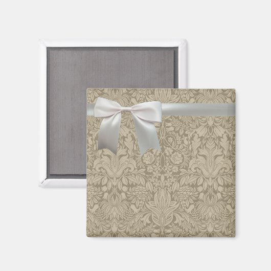 Bruiloft Antiek Kant Linnen Wit Classic  Magneet (Voorkant / Achterkant)