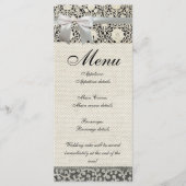 Bruiloft Antiek Kant Linnen Wit Classic  Menu (Voorkant)