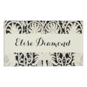 Bruiloft Antiek Kant Linnen Wit Classic Naambadge (Voorkant)