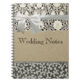 Bruiloft Antiek Kant Linnen Wit Classic  Notitieboek (Voorkant)