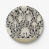 Bruiloft Antiek Kant Linnen Wit Classic Papieren Bordje (Voorkant)