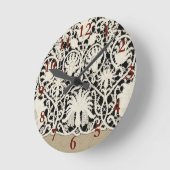 Bruiloft Antiek Kant Linnen Wit Classic  Ronde Klok (Hoek)