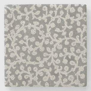 Bruiloft Antiek Kant Linnen Wit Classic  Stenen Onderzetter