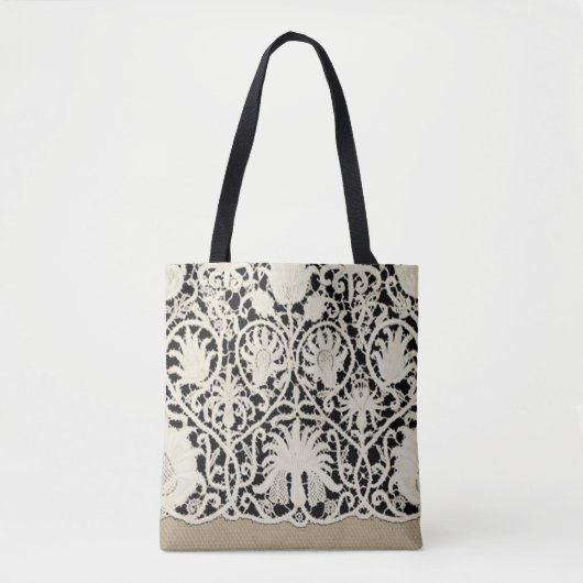 Bruiloft Antiek Kant Linnen Wit Classic  Tote Bag (Voorkant)
