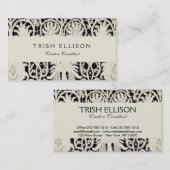 Bruiloft Antiek Kant Linnen Wit Classic Visitekaartje (Voorkant / Achterkant)