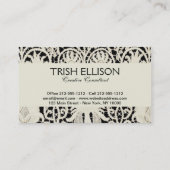 Bruiloft Antiek Kant Linnen Wit Classic Visitekaartje (Achterkant)