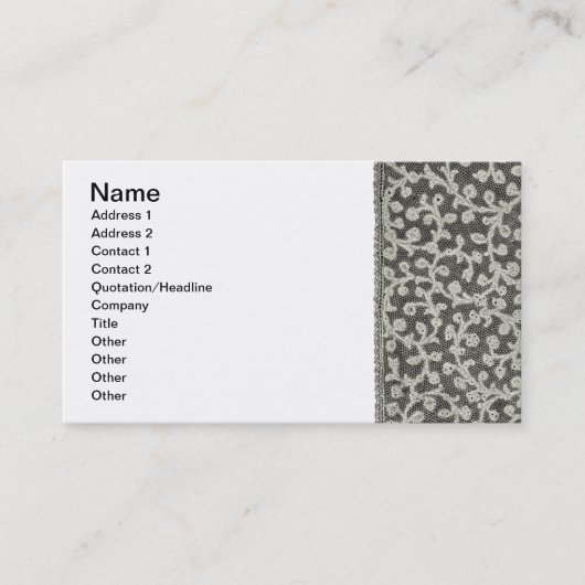 Bruiloft Antiek Kant Linnen Wit Classic Visitekaartje (Voorkant)