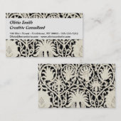 Bruiloft Antiek Kant Linnen Wit Classic Visitekaartje (Voorkant / Achterkant)