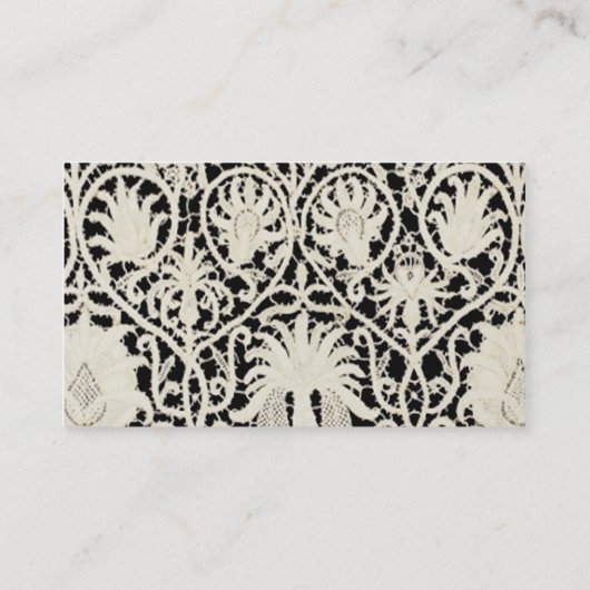 Bruiloft Antiek Kant Linnen Wit Classic  Visitekaartje (Achterkant)