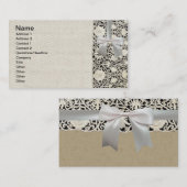 Bruiloft Antiek Kant Linnen Wit Classic Visitekaartje (Voorkant / Achterkant)