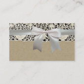 Bruiloft Antiek Kant Linnen Wit Classic Visitekaartje (Achterkant)