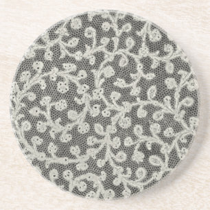 Bruiloft Antiek Kant Linnen Wit Classic  Zandsteen Onderzetter