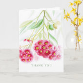 Bruiloft antwoord rood roze eucalyptus dank u kaart (Gele Bloem)