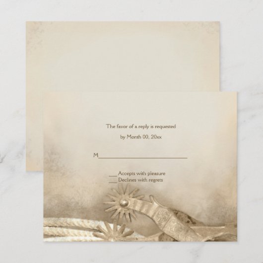 Bruiloft antwoordkaarten in landelijke westerse st RSVP kaartje (Voorkant / Achterkant)