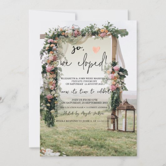 Bruiloft Arbor lantaarn bruiloft Elopement Kaart (Voorkant)