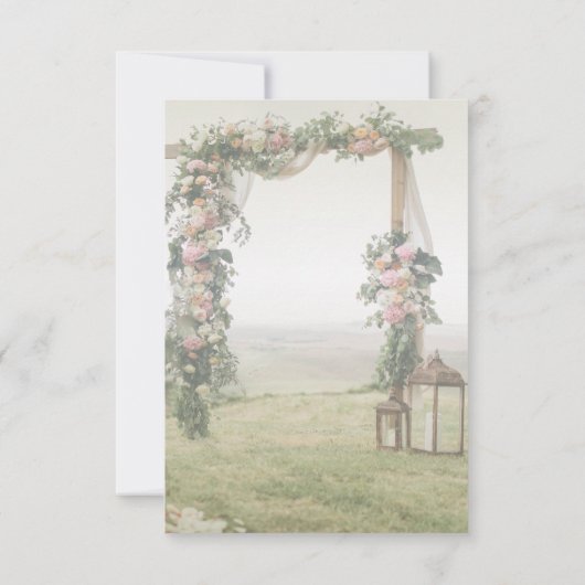 Bruiloft Arbor Lantaarn Receptie Kaart (Achterkant)